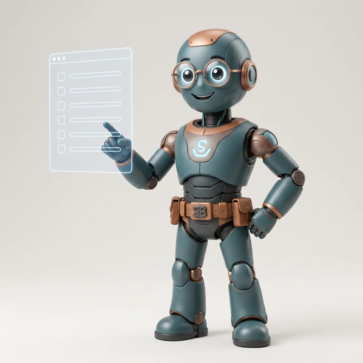 ServiceBuddy mascoten visar checklista över kunder